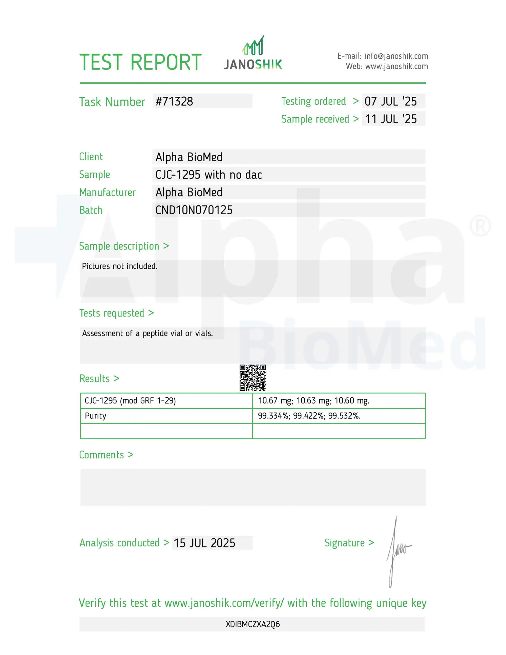 CJC-1295 No DAC 10mg report
