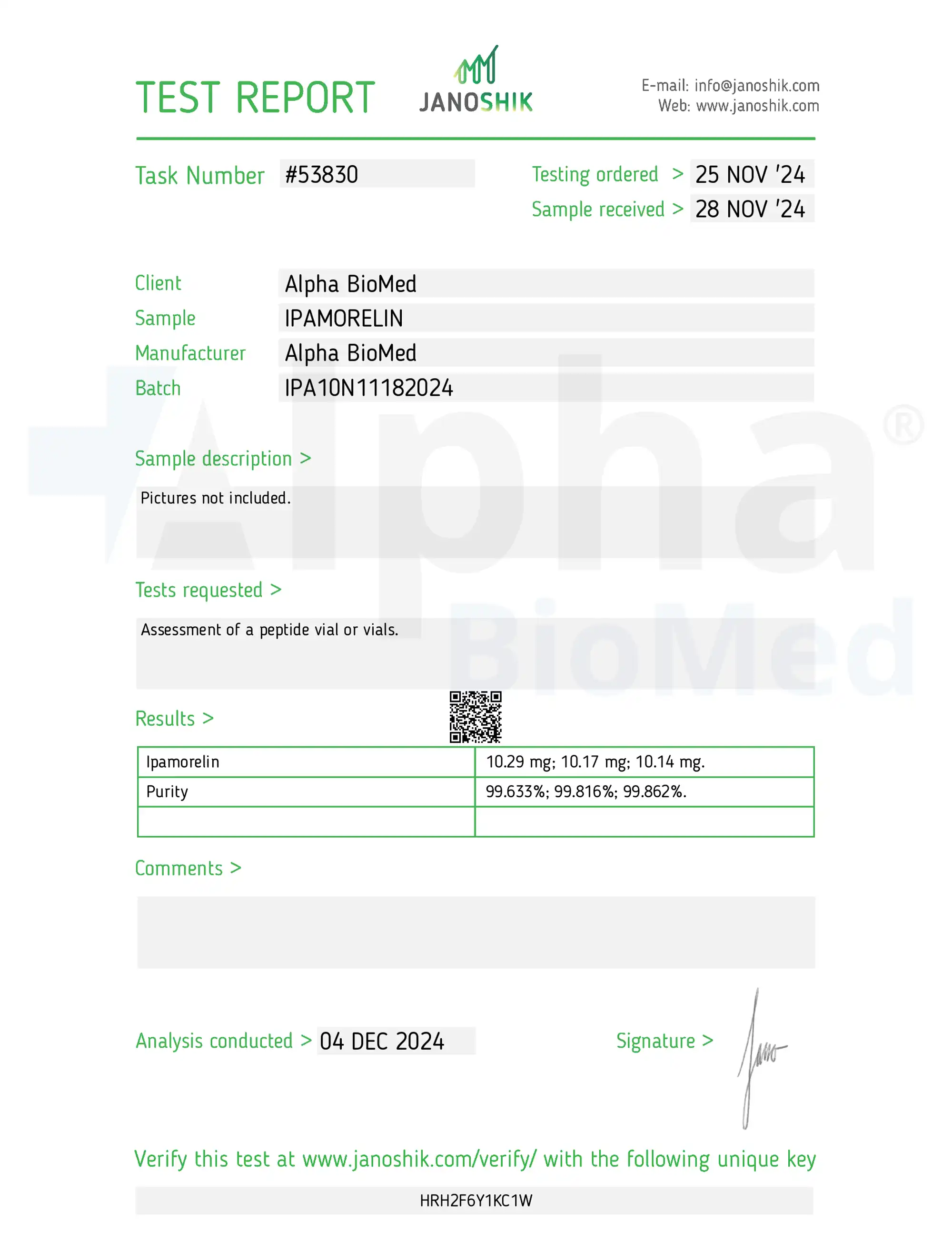 Ipamorelin 10mg report